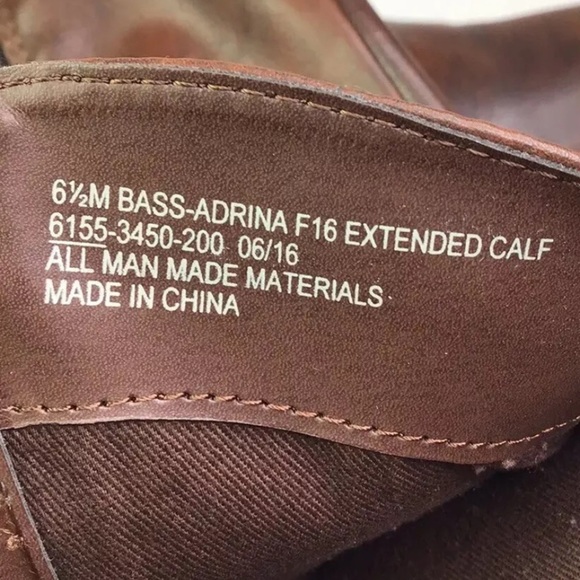 G.H Bass & Co Equestrian Knee High Brown Leather Extended Calf Boots Size 6.5M - Picture 5 of 5